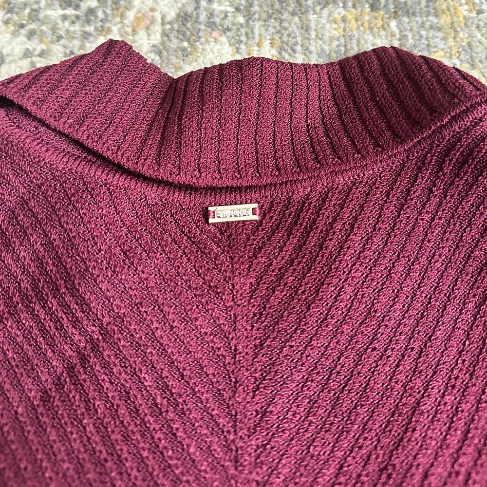 St. John Wool Blend Full Zip Collared Sweater Bur… - image 3